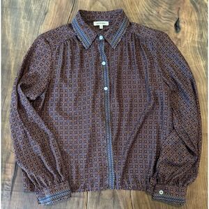 Max Studio Brown Button Down Women's Size‎ M